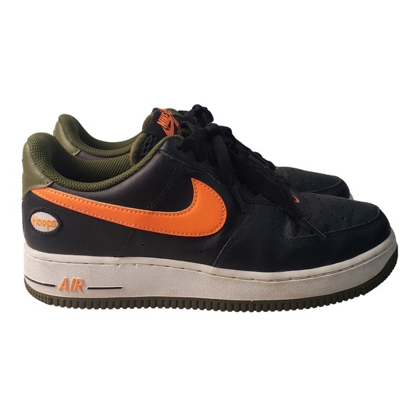 Nike Air Force 1 '07 LV8 'Hoops' Black Total Orange DH7440-001 Mens Size 8 - Picture 1 of 14